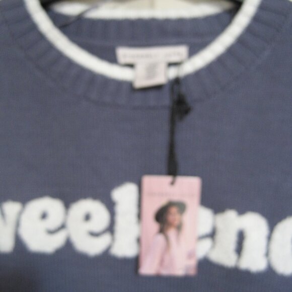 NWT Sincerely Jules Blue 'Weekend' Crew Neck Sweater - Picture 4 of 7